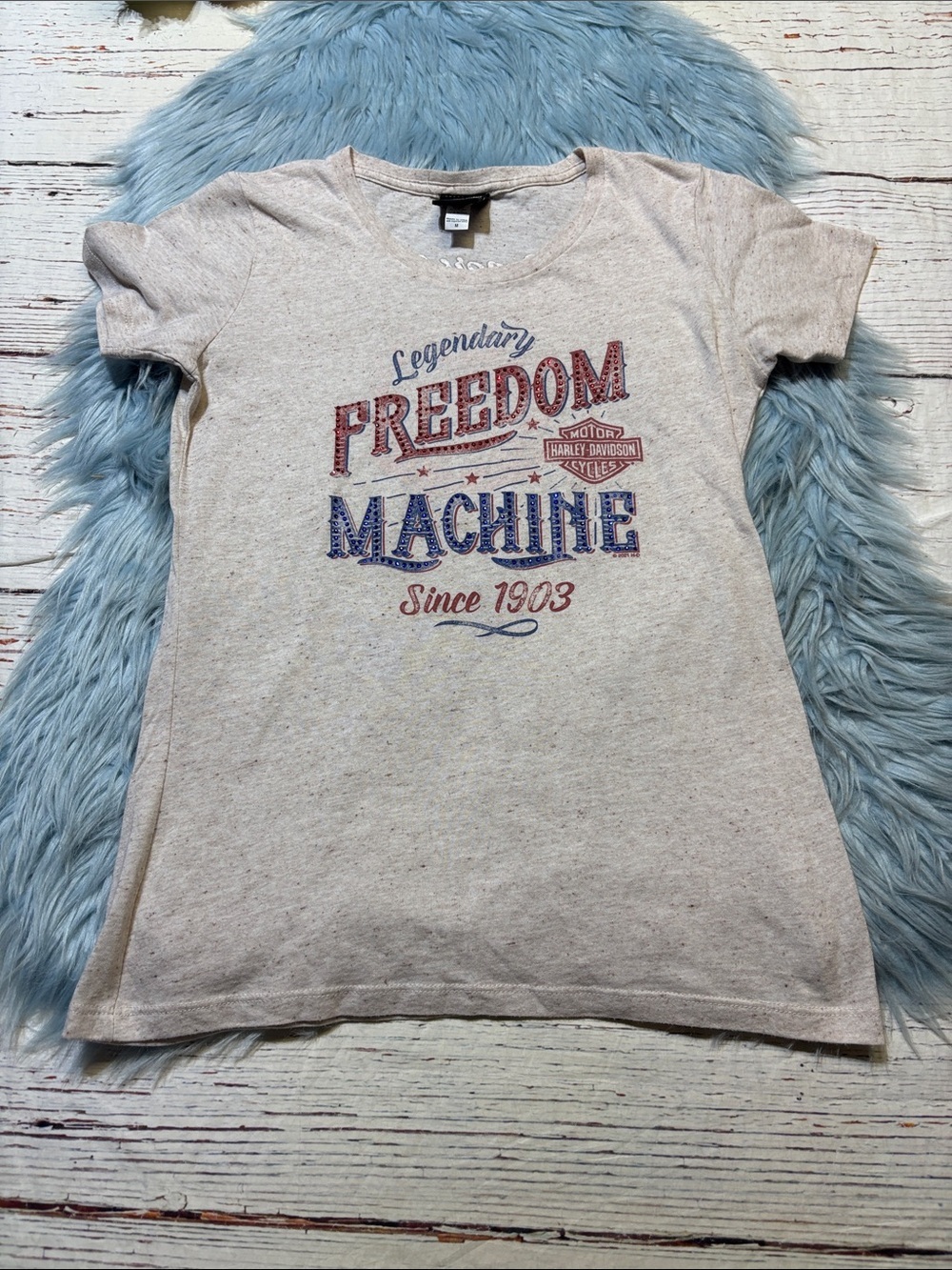 Harley-Davidson Freedom Machine Embellished Short Sleeve Tee sz M